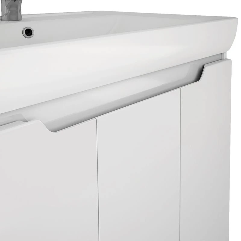 Мебель для ванной Dreja Q Plus (D) 80, с 3 дверцами, с опорами, цвет белый глянец