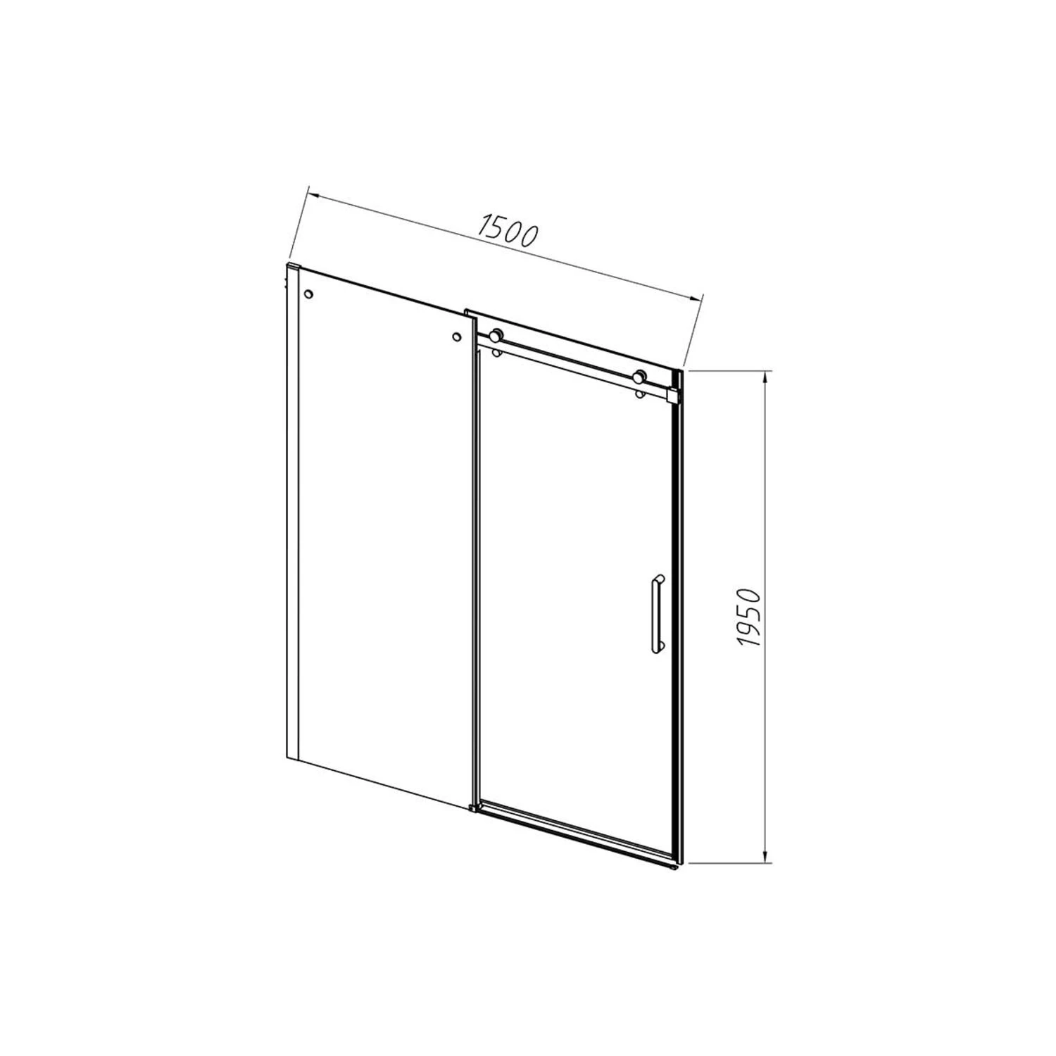 Душевая дверь Vincea Como-N VDS-4CN 150x195, стекло прозрачное, профиль черный - фото 1