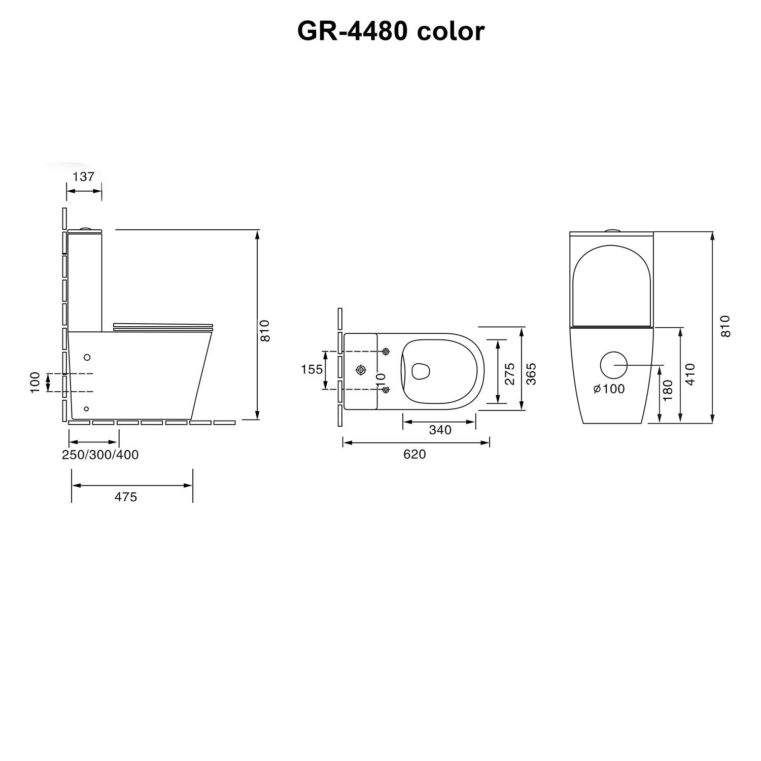 Унитаз Grossman Color GR-4480 BSMS напольный, безободковый, с сиденьем микролифт, цвет голубой матовый