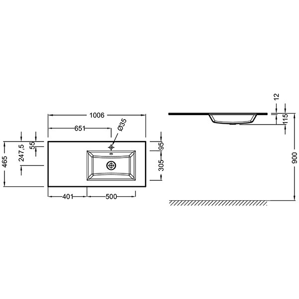 Раковина Jacob Delafon Vox EB2102-DD4, стеклянная, 100x46 см, цвет коричневый - фото 1