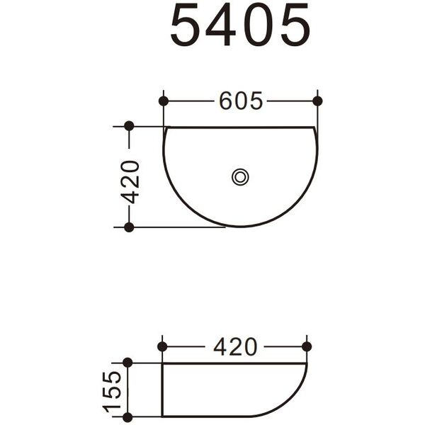 Раковина Art & Max AM5405-W накладная, 61x42 см, цвет белый - фото 1