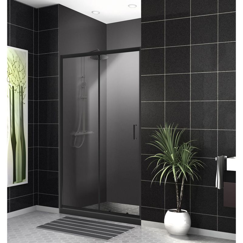 Душевая дверь BelBagno Uno-195 BF-1-120-C-NERO 120x195, стекло прозрачное, профиль черный