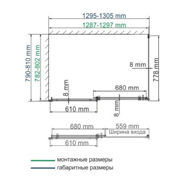 Душевой уголок WasserKRAFT Dinkel WasserSchutz 58R32 130x80, стекло прозрачное, профиль серебристый - фото 1