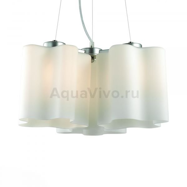 Подвесная люстра ST Luce Onde SL116.503.03, арматура металл, цвет серебро, плафон стекло, цвет белый