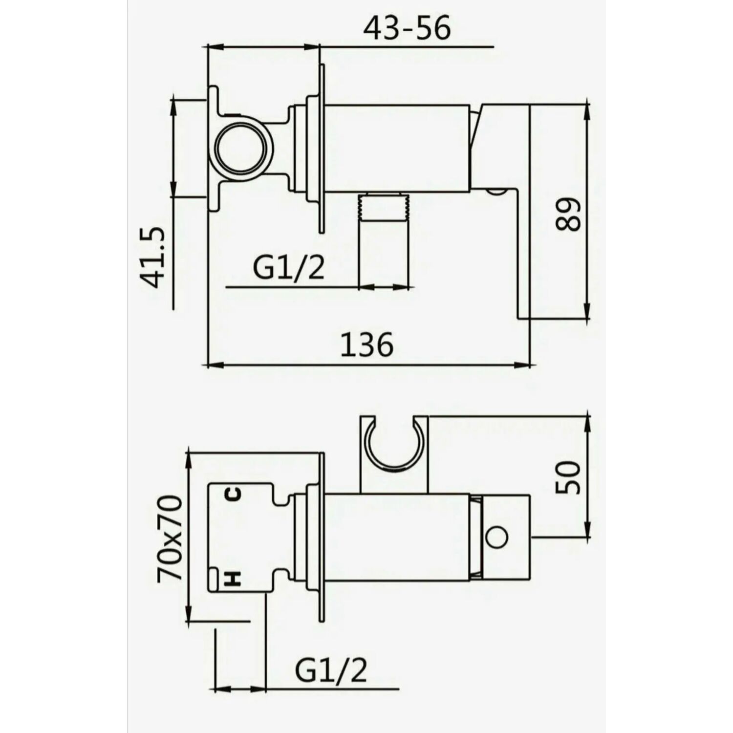 Гигиенический душ Boch Mann Resia CK-P11 BM10412, со встраиваемым смесителем, цвет хром - фото 1