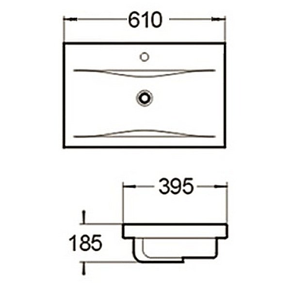 Раковина SantiLine SL-2101(60) встраиваемая, 61x40 см, цвет белый - фото 1