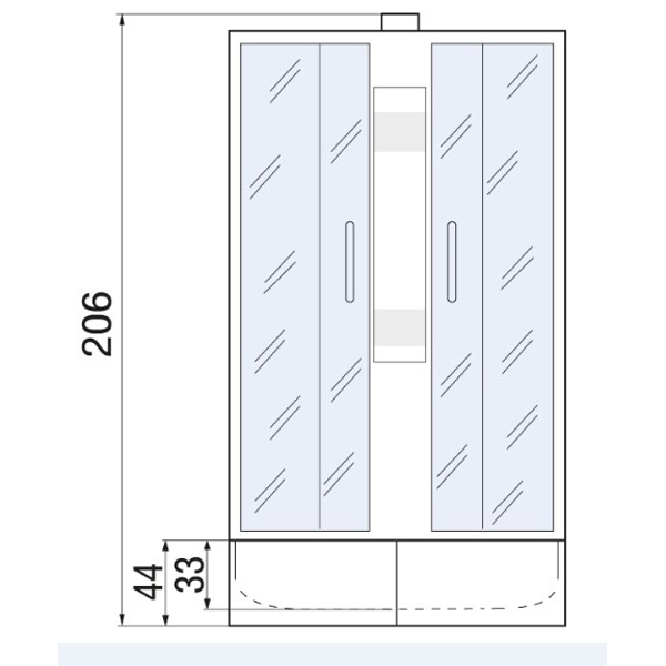 Душевая кабина River Nara Б/К 90/44 МТ 90x90, стекло матовое, профиль хром матовый, без крыши