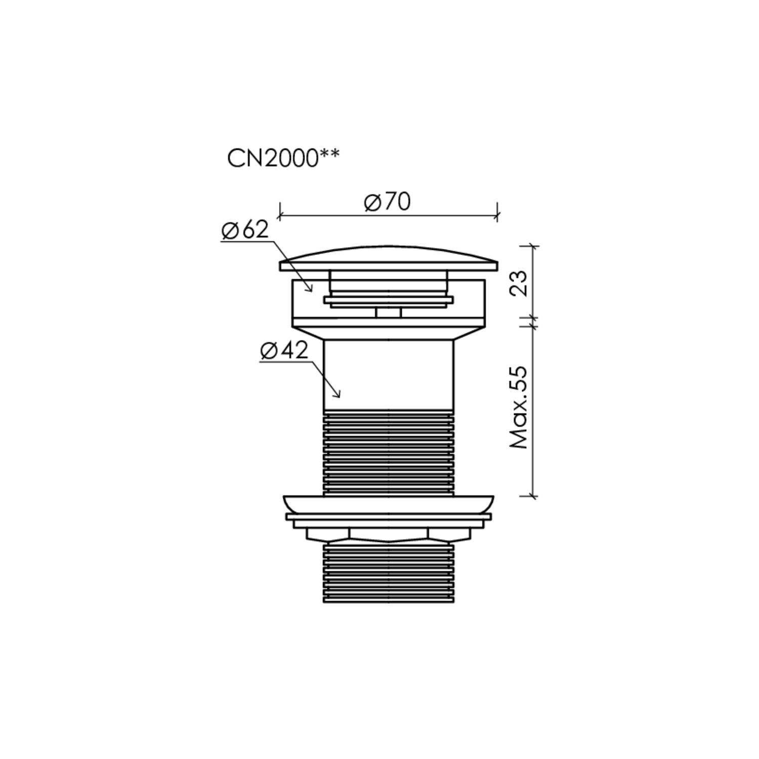 Донный клапан Ceramica Nova CN2000MB, цвет черный матовый - фото 1