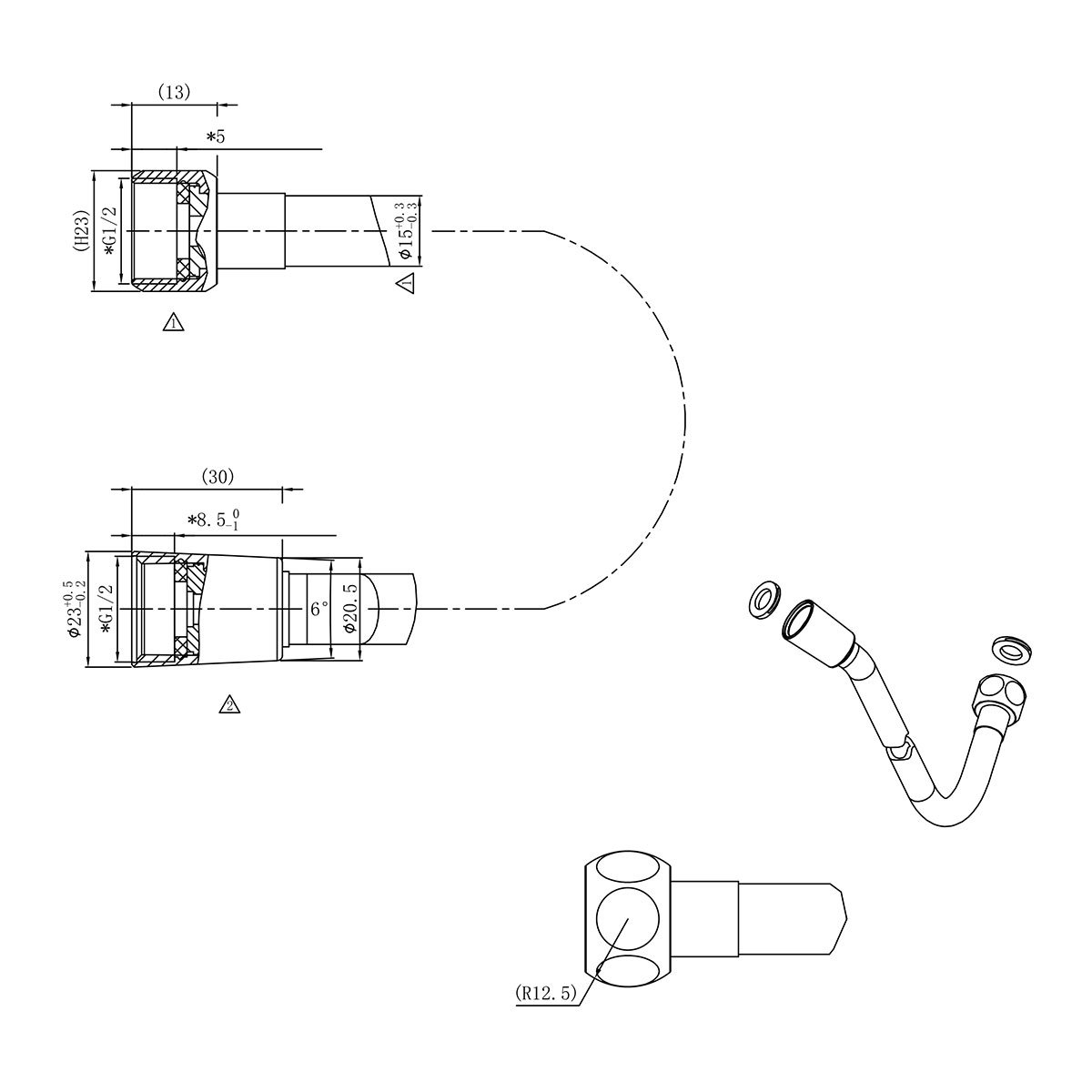 Душевой комплект Vincea Inspire VSFW-3I21T1RMB, встраиваемый, с термостатическим смесителем, цвет матовый черный