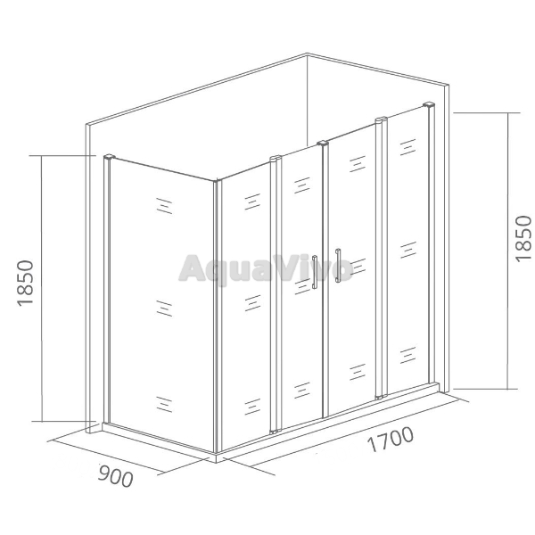 Душевой уголок Good Door Infinity WTW-TD+SP-G-CH 170x90, стекло грейп, профиль хром - фото 1