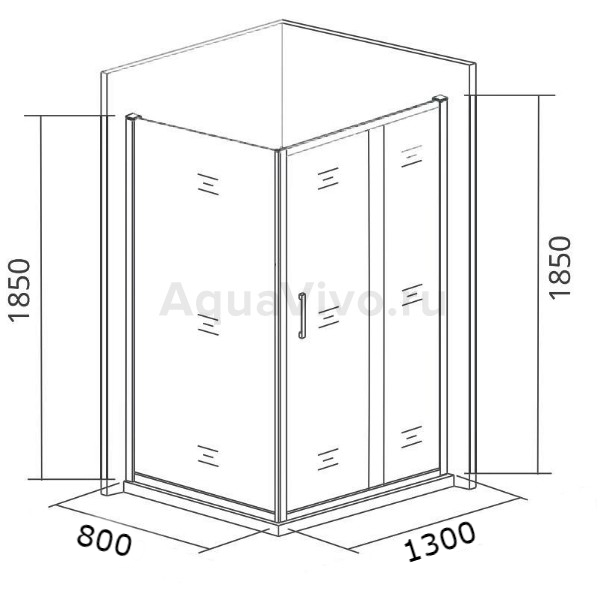 Душевой уголок Good Door Neo WTW+SP-C-CH 130х80, стекло прозрачное, профиль хром