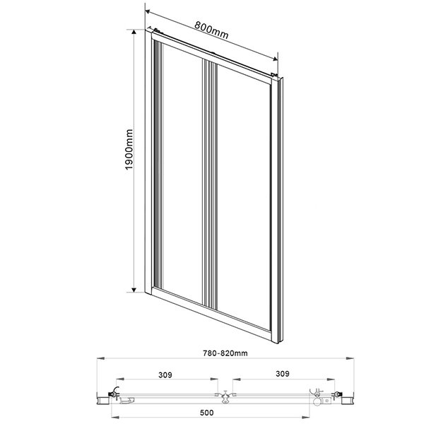 Душевая дверь Vincea Garda VDS-1G 80x190, стекло шиншилла, профиль хром