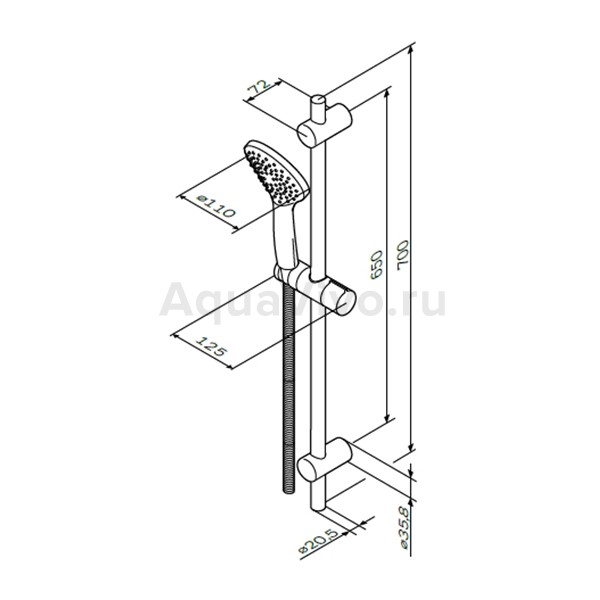 Душевой гарнитур AM.PM Gem F0190000