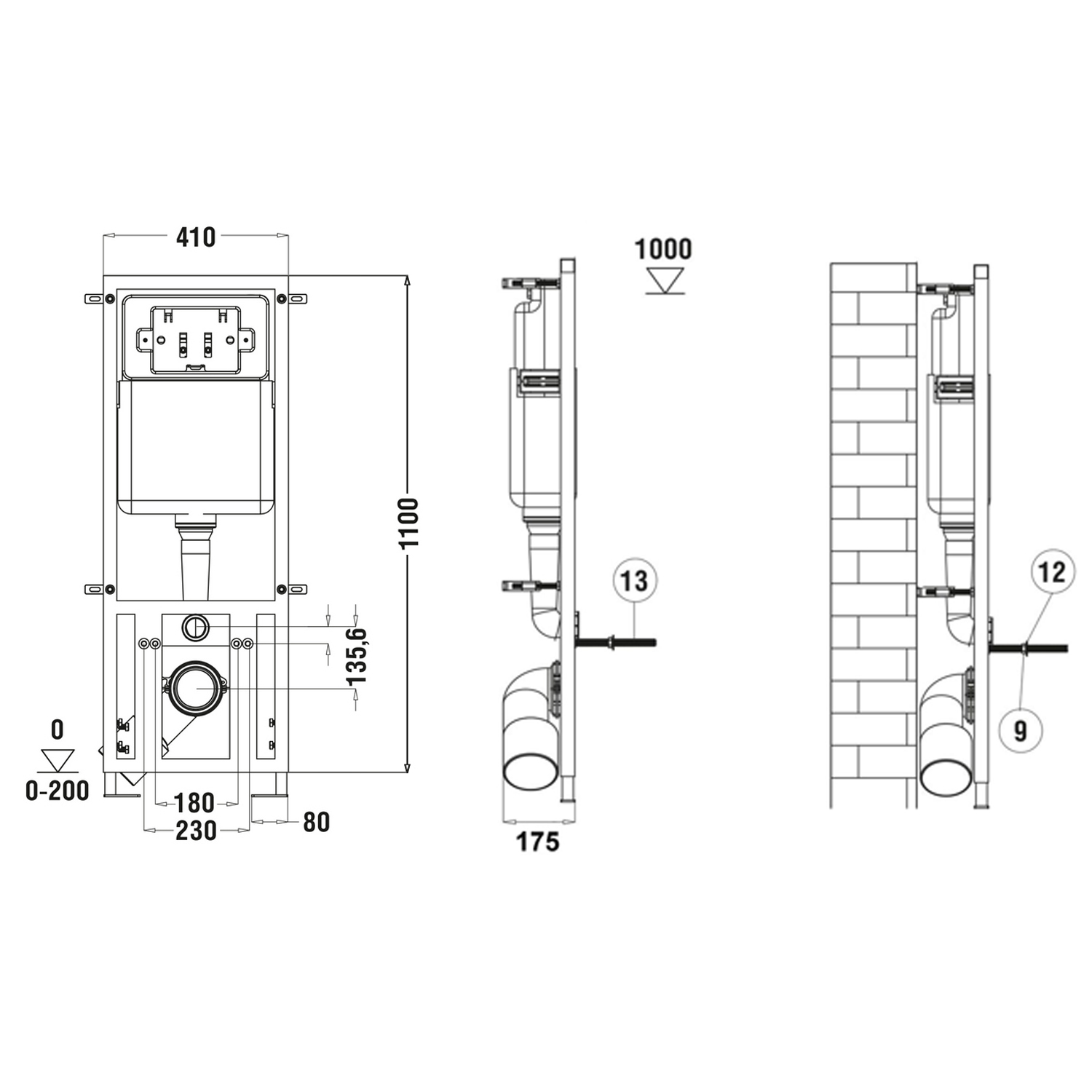 Комплект Weltwasser 10000011911 унитаза Gelbach 043 MT-WT с сиденьем микролифт и инсталляции Marberg 410 с кнопкой Mar 410 RD CR хром - фото 1