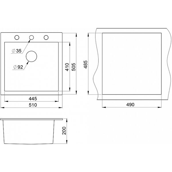 Кухонная мойка Granula GR-5102 WH 51x51, цвет арктик - фото 1