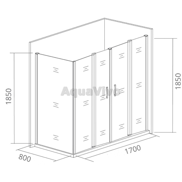 Душевой уголок Good Door Infinity WTW-TD+SP-C-CH 170x80, стекло прозрачное, профиль хром - фото 1