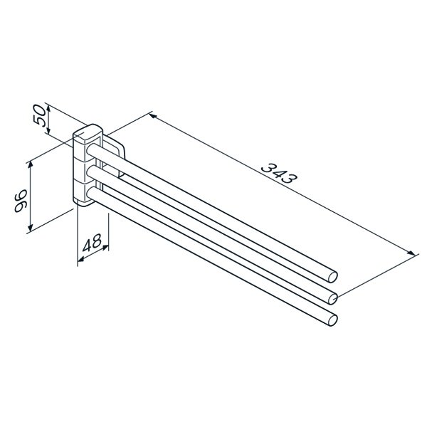 Полотенцедержатель AM.PM Gem A9032722, тройной, поворотный, цвет черный