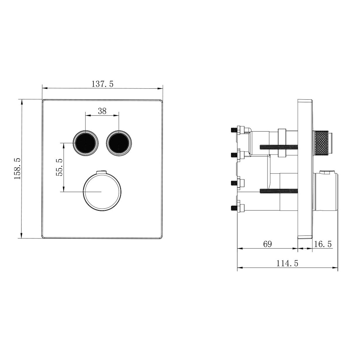 Душевой комплект Vincea Inspire VSFW-3I21MT4RMB, встраиваемый, с термостатическим смесителем, цвет черный