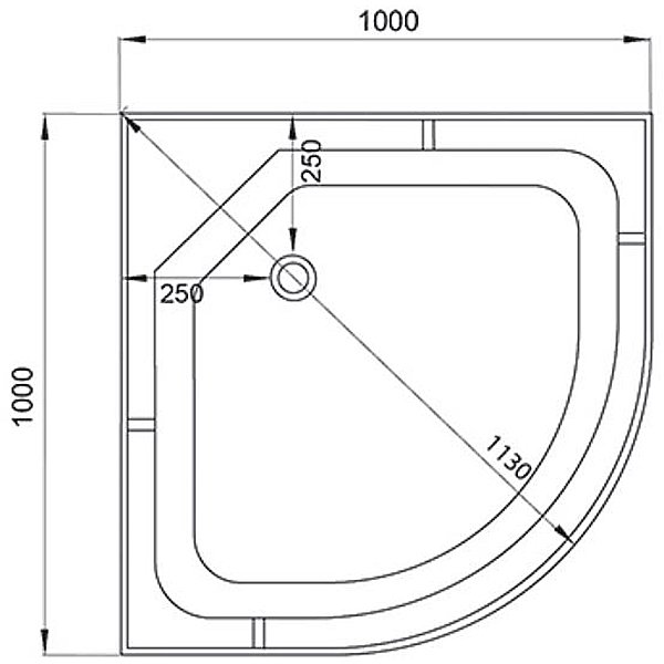 Душевая кабина Deto L 901 100x100, стекло матовое с узором, профиль хром глянцевый, с гидромассажем, с крышей