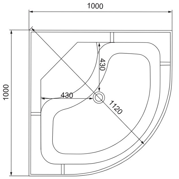 Душевая кабина Deto L 910 100x100, стекло матовое с узором, профиль хром глянцевый, с гидромассажем, с сенсорным управлением, с крышей