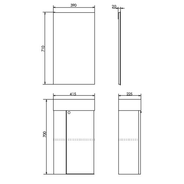 Зеркало Comforty Асти 40x70, цвет бетон светлый - фото 1