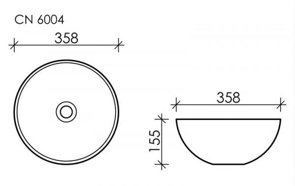 Раковина Ceramica Nova Element CN6004 накладная, 36x36 см, цвет черный матовый