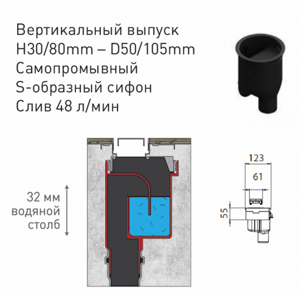 Душевой лоток Berges В1 Keramik 091018 с решеткой 70x6 см, прямой выпуск, цвет хром глянец