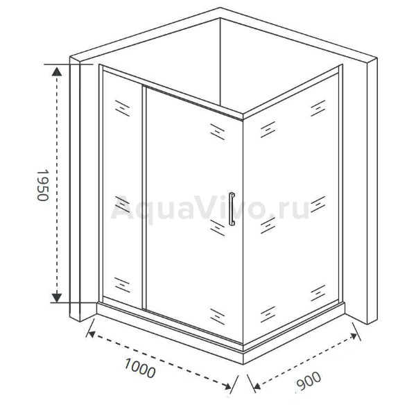 Душевой уголок Good Door Antares WTW+SP-C-CH 100x90, стекло прозрачное, профиль хром