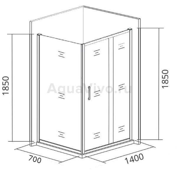 Душевой уголок Good Door Infinity WTW+SP-G-CH 140x70, стекло грейп, профиль хром - фото 1