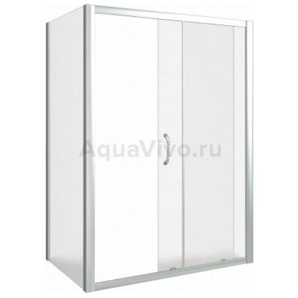 Душевой уголок Good Door Latte WTW+SP-G-WE 140x100, стекло грейп, профиль белый - фото 1