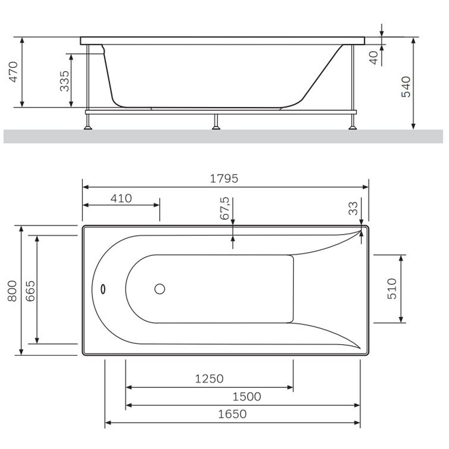 Акриловая ванна AM.PM Spirit 180x80, цвет белый