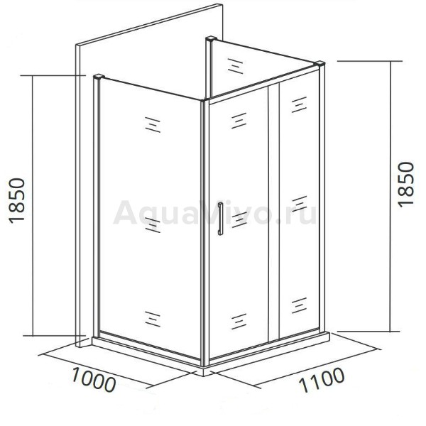 Душевой уголок Good Door Jazze WTW+SP-B-BR 110x100, стекло тонированное, профиль бронза