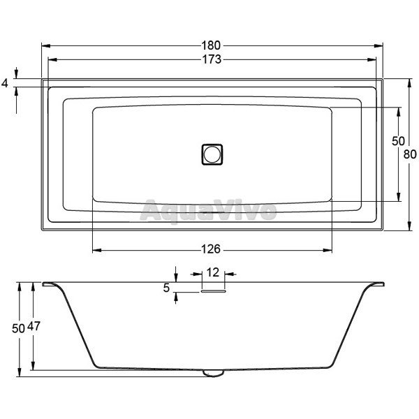 Ванна Riho Still Square LED LR 180x80 акриловая, с 2 подголовниками и подсветкой, цвет белый