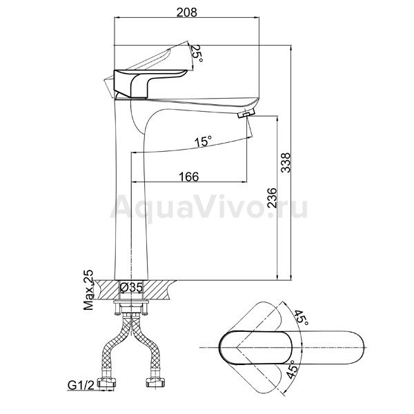 Смеситель D&K Venice Baciano DA1032001 для раковины, цвет хром