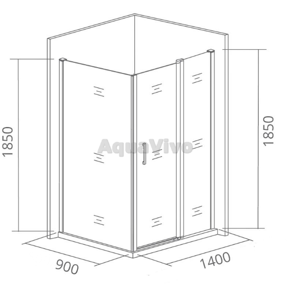 Душевой уголок Good Door Infinity WTW+SP-C-CH 140x90, стекло прозрачное, профиль хром - фото 1