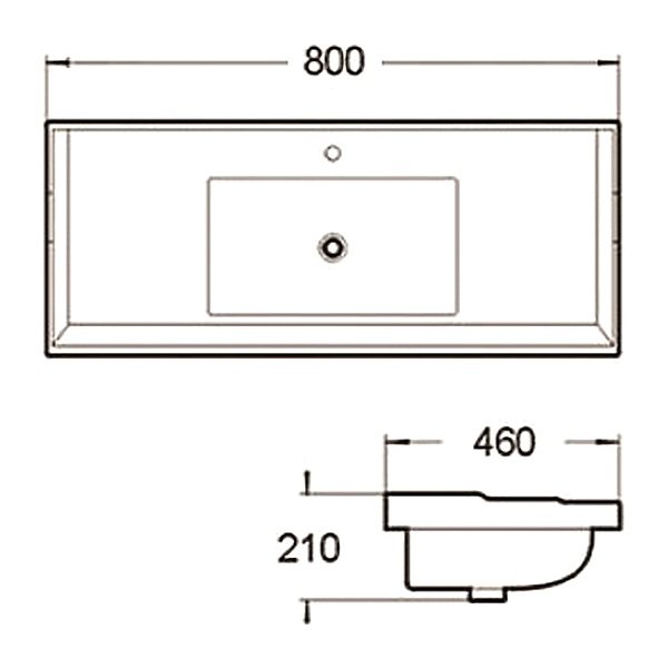 Раковина SantiLine SL-2112(80) встраиваемая, 80x46 см, цвет белый - фото 1