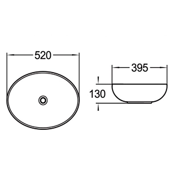 Раковина SantiLine SL-1020 накладная, 52x40 см, цвет белый - фото 1