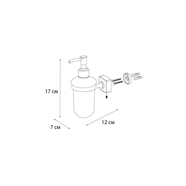 Дозатор Fixsen Kvadro FX-61312 для жидкого мыла с держателем - фото 1