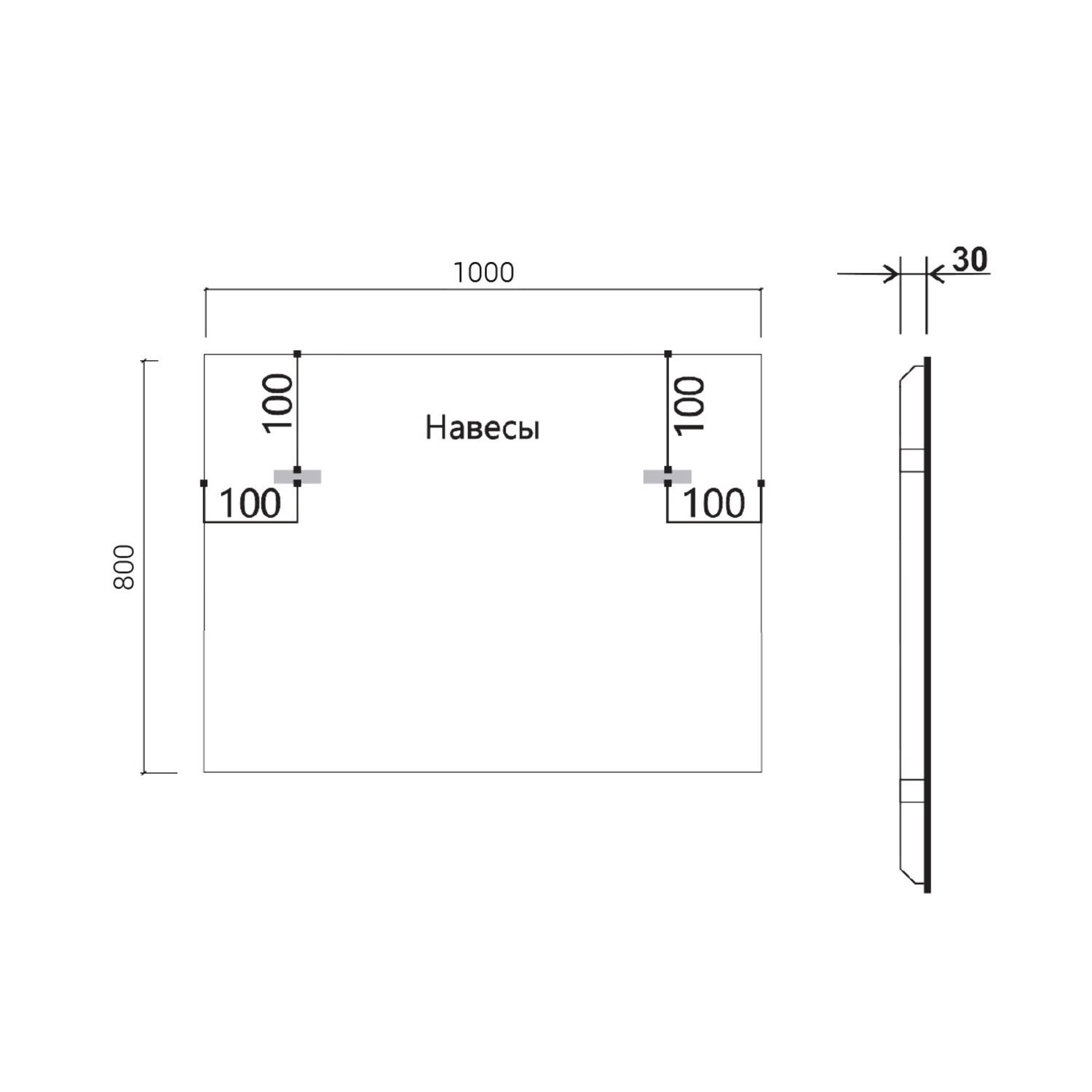 Зеркало Vincea VLM-3VN100B LED 100х80, с подсветкой, сенсорным выключателем и диммером, цвет черный - фото 1