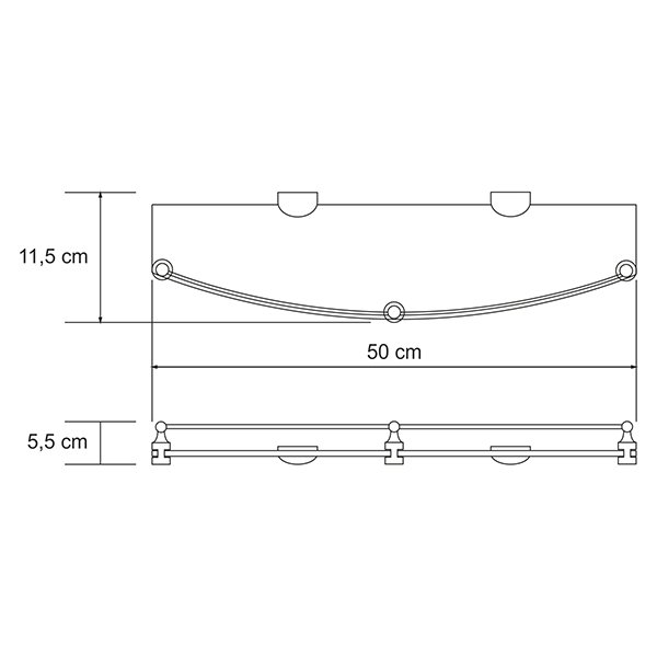 Полка WasserKRAFT Kammel K-8344, с бортиком, цвет хром - фото 1