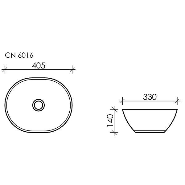 Раковина Ceramica Nova Element CN6016 накладная, 41x33 см, цвет белый - фото 1