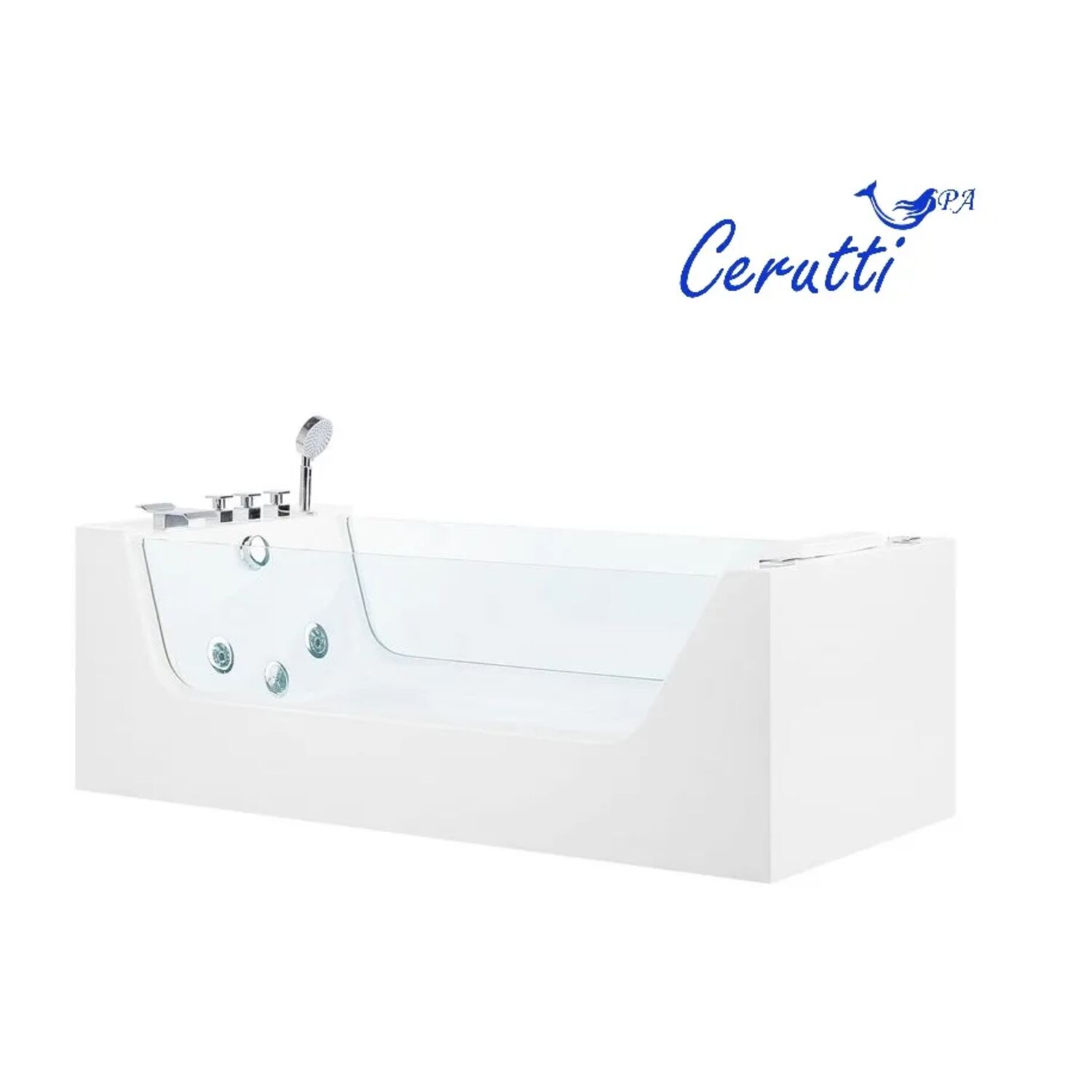 Ванна Ceruttispa C-453A 180x80 акриловая, с гидромассажем, цвет белый