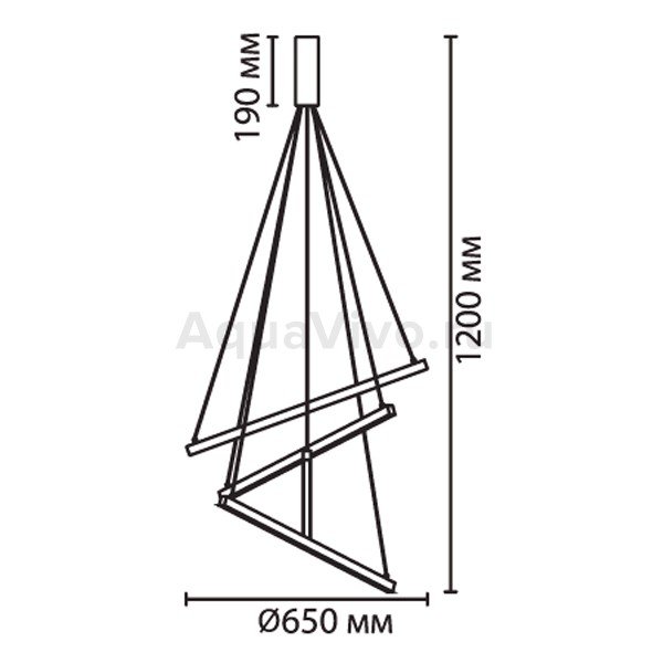 Подвесной светильник Odeon Light Cometa 3860/48L, арматура золото, плафоны акрил золото, 65х120 см - фото 1