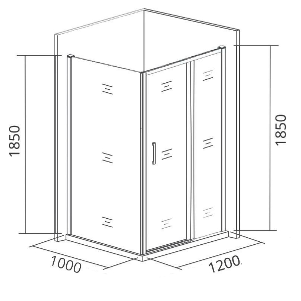 Душевой уголок Good Door Latte WTW+SP-C-WE 120x100, стекло прозрачное, профиль белый - фото 1