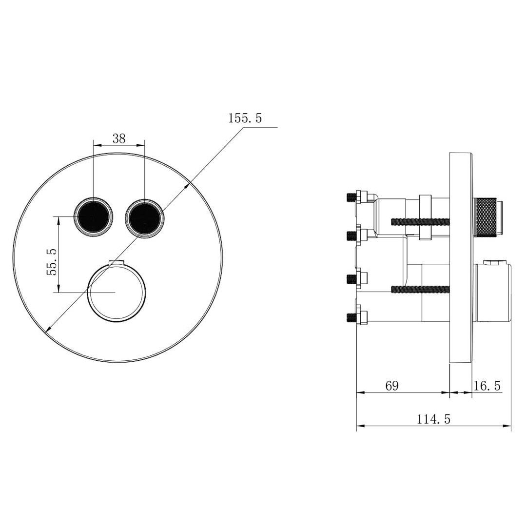 Душевой комплект Vincea Inspire VSFW-3I22MT2RCH, встраиваемый, с термостатическим смесителем, цвет хром