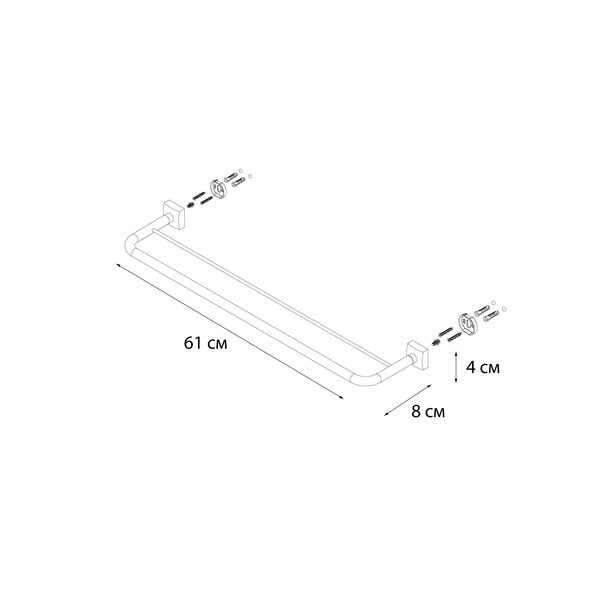 Полотенцедержатель Fixsen Kvadro FX-61302 двойной, 60 см - фото 1