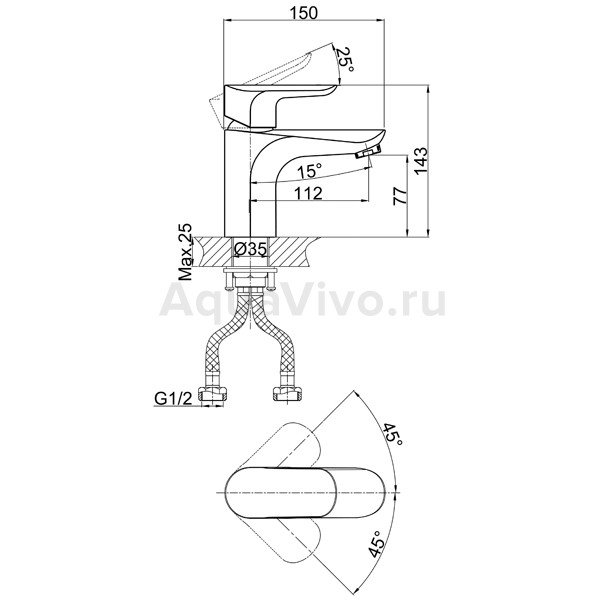 Смеситель D&K Venice Baciano DA1032101 для раковины, цвет хром