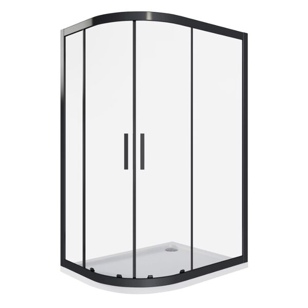 Душевой уголок Good Door Cofe R-120-C-B 120x80, стекло прозрачное, профиль черный