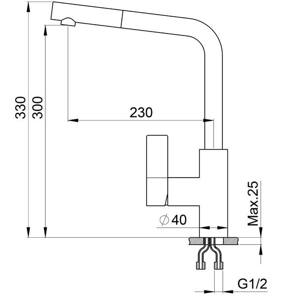 Смеситель Granula GR-2501 ES для кухни, цвет эспрессо - фото 1