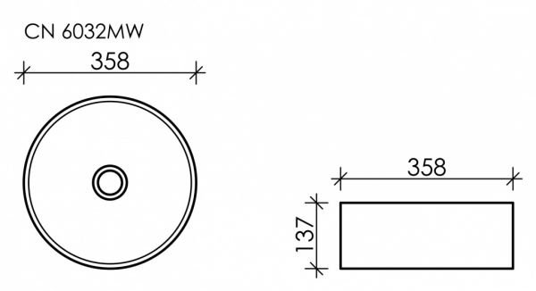 Раковина Ceramica Nova Element CN6032MW накладная, 36x36 см, цвет белый матовый - фото 1